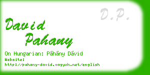 david pahany business card