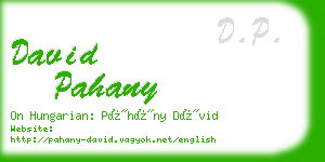 david pahany business card